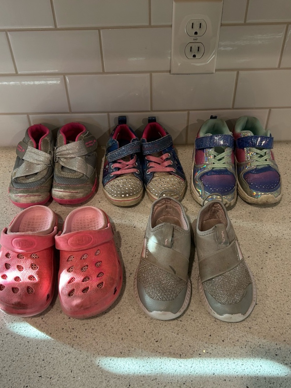 Girls Outside Play Shoes Lot, Toddler Size 10